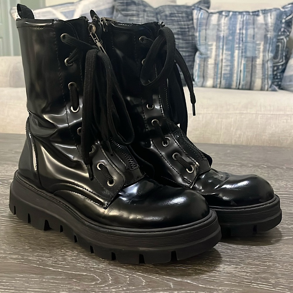 Carvela Ankle Combat Boots With Double Zippers